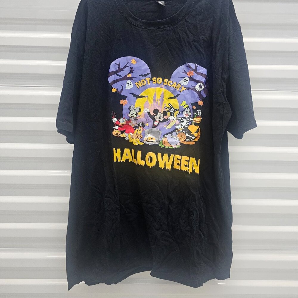 Men's Black Mickey & Minnie Halloween Graphic T-Shirt (4XL) - Picture 6 of 7